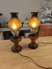 pair lamps amber table for sale  Greenback