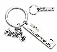 Drive Ride Safe Keyring Stainless Steel Motorbike Bike Love Customised Key chain for sale  Shipping to South Africa