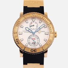 Ulysse Nardin Marine Diver 40mm ouro amarelo mostrador branco 40mm 266-58-3 completo comprar usado  Enviando para Brazil