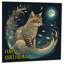 Tarjeta de cumpleaños de gato luna tarjeta de felicitación de gato - tarjetas de gato 145 x 145 mm segunda mano  Embacar hacia Argentina
