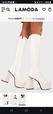 white knee high boots for sale  DUNMOW