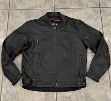 men s black leather jacket l for sale  Edinburg