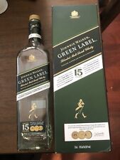 EMPTY Johnnie Walker GREEN Label Scotch Whisky Bottle With Box 750 ml Scotland, used for sale  Shipping to South Africa