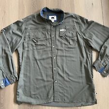Dakota Grizzly Mens Green Nylon Button Up Shirt Fishing Long Sleeve Size Large for sale  Shipping to South Africa