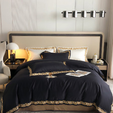 1000TC Egyptian Cotton Gold Embroidery Luxury Bedding Set Cover Set Bed Linen , used for sale  Shipping to South Africa