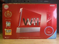 Console Nintendo Wii vermelho Super Mario Bros 25º limitado com jogos *caixa aberta RARO comprar usado  Enviando para Brazil