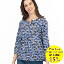 Seasalt Womens Top Watercolour Sketch Daisy Tiles Ink Lightweight Blue Summer for sale  Shipping to South Africa