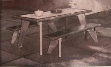 Tile Top Patio Picnic Table+Benches HowTo PLANS Redwood, used for sale  Shipping to South Africa