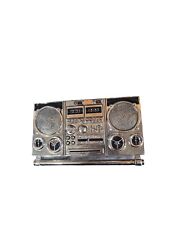 Vintage Boombox Fivela de Cinto Equalizador Cassete Rádio Estéreo 4 X 2.5 Tonificado Prata comprar usado  Enviando para Brazil