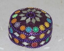 Decorativa Hierro Púrpura Color Kumkum Caja Espejo & Piedra Trabajo 12164 segunda mano  Embacar hacia Argentina