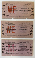 BRITISH RAILWAY TICKET X3 Paddington To Great Malvern Hereford Exmouth  D76 for sale  RYDE