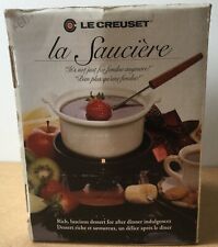 Le Creuset Cherry Red Enamel Cast Iron La Sauciere Mini Fondue Set French for sale  Shipping to South Africa