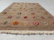 Fine Vintage Traditional Hand Made Oriental Wool Brown Kilim 4.8x3.1ft for sale  Shipping to South Africa