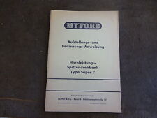 Myford Super 7 lathe manual (Non P/F) German Edition, Germany for sale  Shipping to South Africa