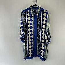 Camisa masculina vintage Ceta Italiana 100% seda S/S azul 2XL *Falha* comprar usado  Enviando para Brazil