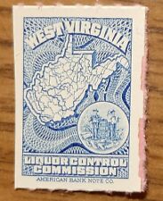 Comisión de control de licores de Virginia Occidental. Estampilla de impuestos estatales. WV LC56 segunda mano  Embacar hacia Argentina