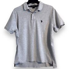 Polo Assn. dos EUA Camisa polo masculina gola cinza claro logotipo GG preta manga curta comprar usado  Enviando para Brazil