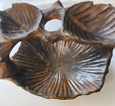 Vintage Hand Carved Wood Fruit Bowl Folk Art 11" x 8" for sale  Shipping to South Africa