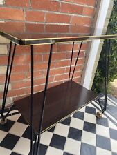 MCM French Formica & Brass Side Table 60s/70s Cocktail Bar Table Trolley for sale  Shipping to South Africa