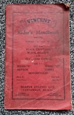 Vincent riders handbook for sale  KING'S LYNN