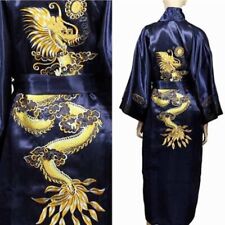 Roupão de banho masculino cetim seda bordado dragão quimono roupa de dormir estilo moda comprar usado  Enviando para Brazil
