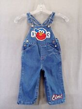 Sesame Street overalls 18 month Blue jean Bibs baseball Elmo snap Boy girl for sale  Shipping to South Africa