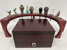 Wine Stopper Lot of 10 w/ Stand & Wine Collectors Set In Cherry Wooden Case for sale  Shipping to South Africa