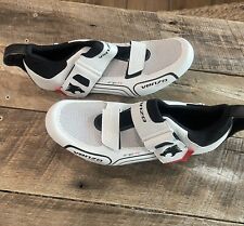 Zapatos de ciclismo de triatlón Venzo blancos Ergo Fit doble correa para hombre talla 10 segunda mano  Embacar hacia Argentina