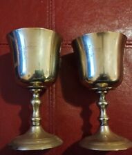 Pair brass goblets for sale  CROOK