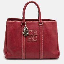 Bolsa tote CH Carolina Herrera couro vermelho grande fosca comprar usado  Enviando para Brazil