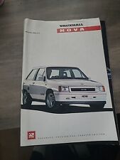 Vauxhall nova brochure for sale  WREXHAM