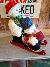2003 Snowman Father Son on Sled Prima Creations Styrofoam Christmas Decoration for sale  Appleton