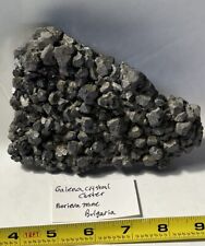 Galena Crystal Cluster On Both Sides - Burieva Mine Bulgaria  6.11” X 4.24” for sale  Shipping to South Africa