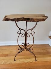 Used, Small Live Edge Rectangular Side Table With Pine Wood Top And 3 Metal Legs for sale  Shipping to South Africa