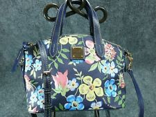 Dooney & Bourke Crossbody Floral Ruby Satchel Bag Midnight Blue Domed EUC for sale  Shipping to South Africa