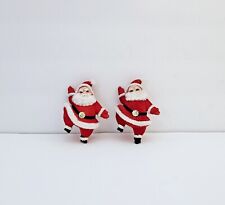 2 enfeites de Natal vintage de figuras de Papai Noel dançantes em floco ~ sem marca comprar usado  Enviando para Brazil