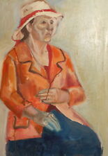 VINTAGE EXPRESSIONIST OIL PAINTING WOMAN PORTRAIT, used for sale  Shipping to Canada