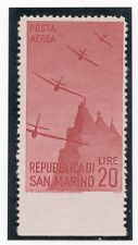 1948 - San Marino - PA, 20 L. carminio scuro non dent. in basso firmato Raybaudi usato  Motta Visconti