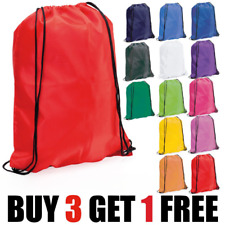 Nylon Drawstring Rucksack Bag Swimming Backpack for School PE Kit Sports Gear for sale  Shipping to South Africa