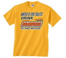 Camiseta WATER IS FOR TOILETS DRINK BRAWNDO THIRST MUTILATOR -Filme IDIOCRACY-396, usado comprar usado  Enviando para Brazil