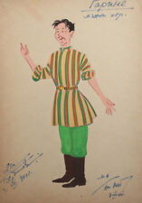 1960 Gouache drawing Theatre/opera costume design signed for sale  Shipping to Canada