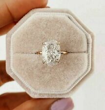 3.Ct Oval Cut Ice Crushed Moissanite Engagement Ring In 14k Yellow Gold Plated for sale  Shipping to South Africa