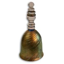Vtg. 1979 Steven Maslach Signed Art Glass Bell Mid-Century Iridescent Aurene MCM, used for sale  Shipping to South Africa