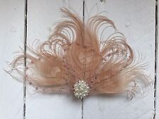 Nude feather fascinator for sale  BEDFORD