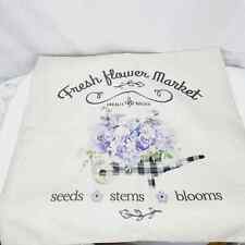 Capa de travesseiro 19" X 19" creme fazenda campo mercado de flores frescas comprar usado  Enviando para Brazil