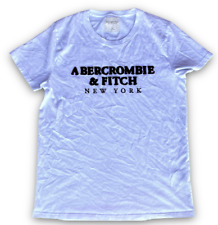 Camiseta para hombre Abercrombie & Fitch talla pequeña S blanca mezcla algodón manga corta, usado segunda mano  Embacar hacia Argentina