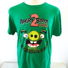 angry birds 2 shirt size L tee comic cartoon movie promo video game green, usado comprar usado  Enviando para Brazil