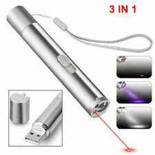 Caneta ponteiro laser USB recarregável luz LED vermelha engraçada animal de estimação gato brinquedos NOVO 3 em 1 comprar usado  Enviando para Brazil