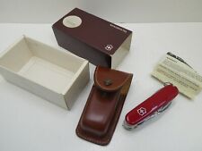 VINTAGE VICTORINOX FOLDING SWISS ARMY UTILITY POCKET KNIFE LEATHER CASE IN BOX for sale  Shipping to South Africa