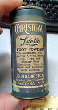 Vintage Christgau Laota Foot Powder recipiente parcialmente cheio, Owatonna Minnesota comprar usado  Enviando para Brazil